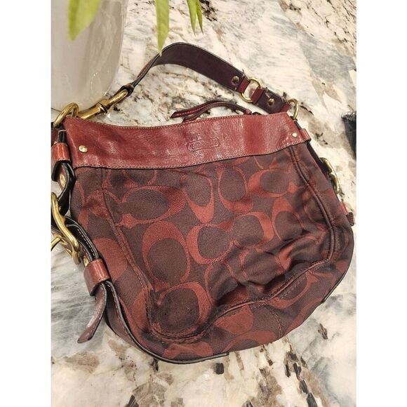 Coach Zoe red bag logo hobo - Picture 2 of 7